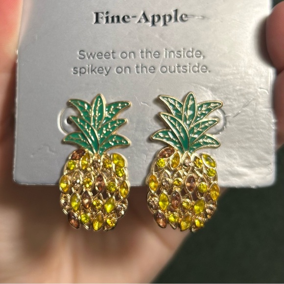 Sugarfix By Baublebar Fine-Apple Pineapple Earrings - Picture 2 of 4